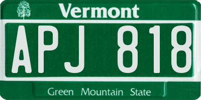 VT license plate APJ818