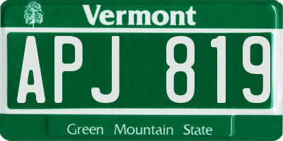 VT license plate APJ819