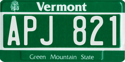 VT license plate APJ821