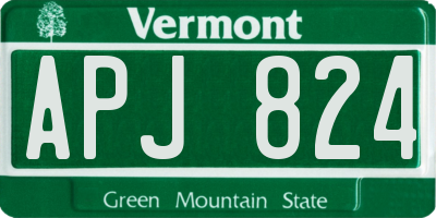 VT license plate APJ824