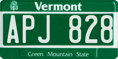 VT license plate APJ828