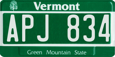 VT license plate APJ834