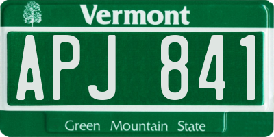VT license plate APJ841