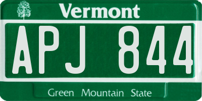 VT license plate APJ844