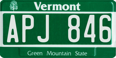 VT license plate APJ846