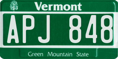 VT license plate APJ848