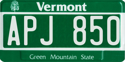 VT license plate APJ850