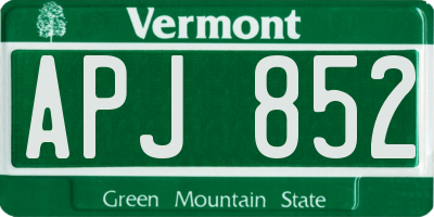 VT license plate APJ852