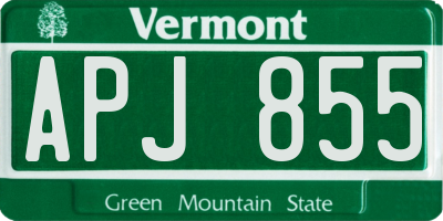 VT license plate APJ855
