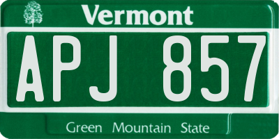 VT license plate APJ857