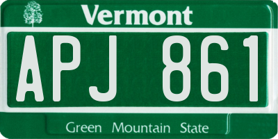 VT license plate APJ861