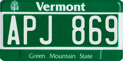 VT license plate APJ869