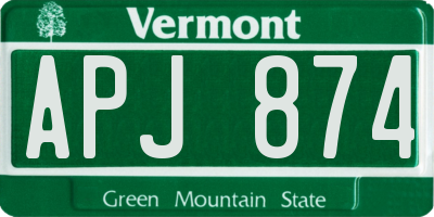 VT license plate APJ874