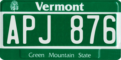 VT license plate APJ876