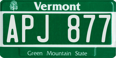 VT license plate APJ877