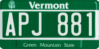 VT license plate APJ881
