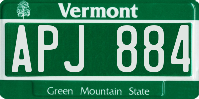 VT license plate APJ884