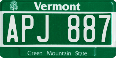 VT license plate APJ887