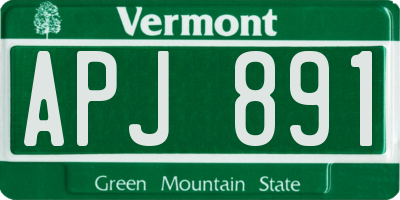 VT license plate APJ891