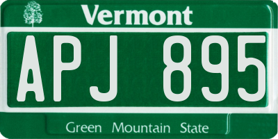 VT license plate APJ895