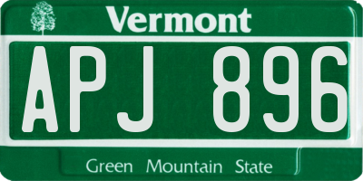 VT license plate APJ896