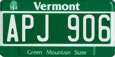 VT license plate APJ906