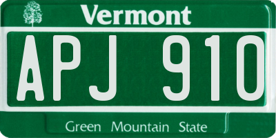 VT license plate APJ910
