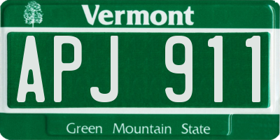 VT license plate APJ911