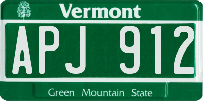 VT license plate APJ912