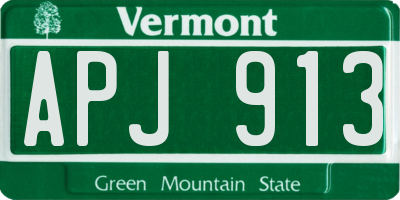 VT license plate APJ913