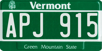 VT license plate APJ915