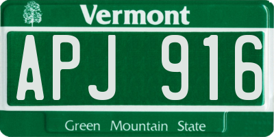 VT license plate APJ916