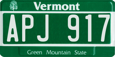VT license plate APJ917