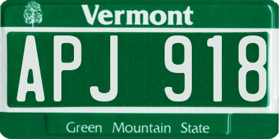 VT license plate APJ918