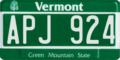 VT license plate APJ924