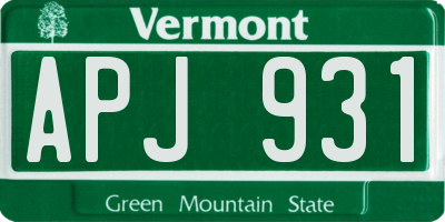 VT license plate APJ931