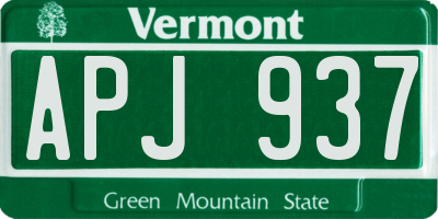 VT license plate APJ937