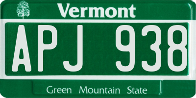 VT license plate APJ938