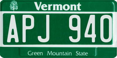 VT license plate APJ940