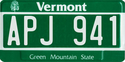 VT license plate APJ941