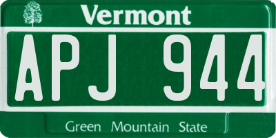 VT license plate APJ944