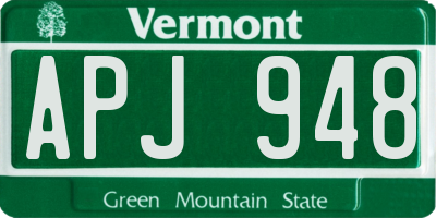 VT license plate APJ948