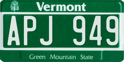 VT license plate APJ949