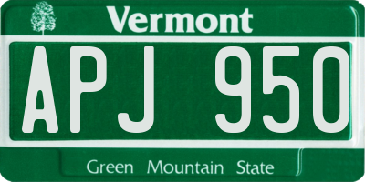 VT license plate APJ950