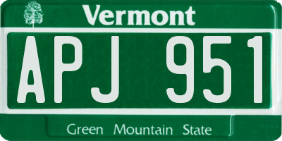 VT license plate APJ951