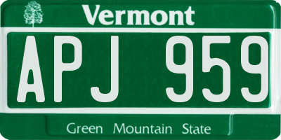 VT license plate APJ959