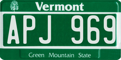 VT license plate APJ969