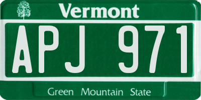 VT license plate APJ971