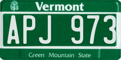 VT license plate APJ973