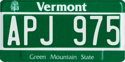 VT license plate APJ975